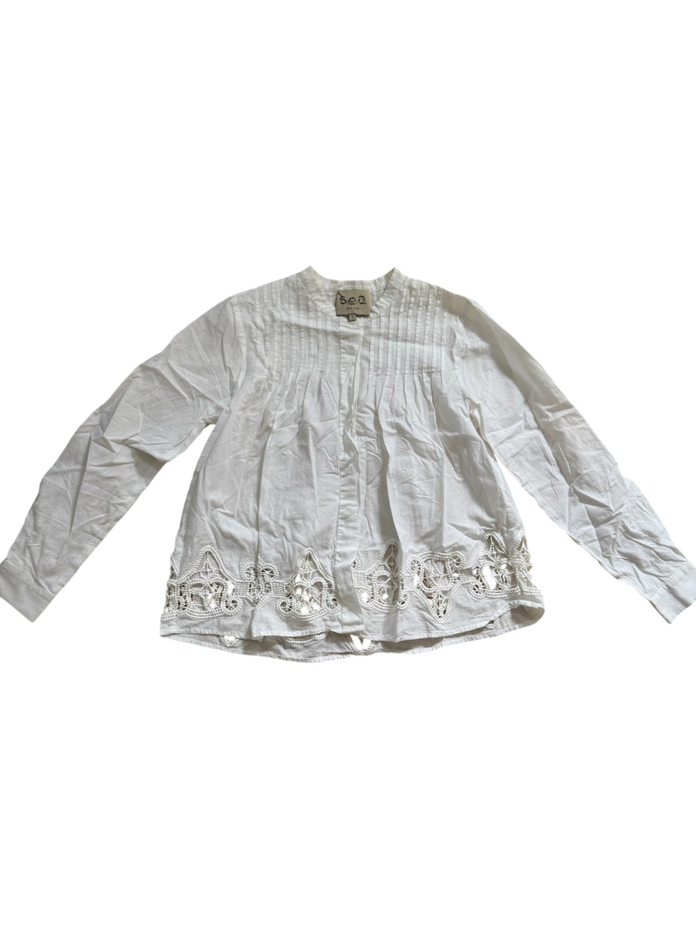SEA New York White Pleated Cotton Top